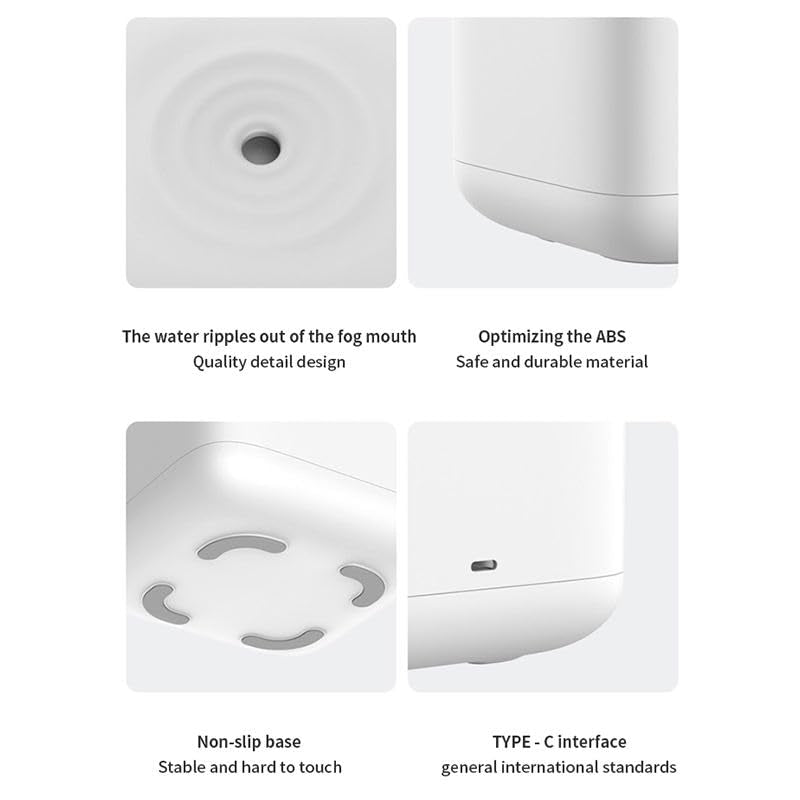 Humidifier For Room Moisture Aroma Diffuser For Home Fragrance Effective Cold & Cough Relief Cool Air Purifier With Clock,Anti-Gravity,Led 24-Hrs Time Display-Portable (White)