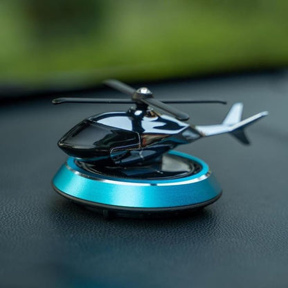 Solar Powered Car Perfume Diffuser/Dispenser | Helicopter Design, Auto Rotation Fan | for Car Dashboard with Perfume Liquid & Organic Fragrance