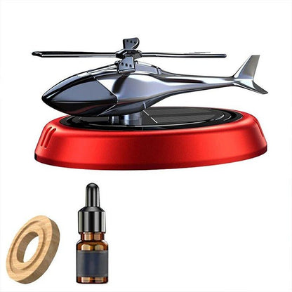 Solar Powered Car Perfume Diffuser/Dispenser | Helicopter Design, Auto Rotation Fan | for Car Dashboard with Perfume Liquid & Organic Fragrance