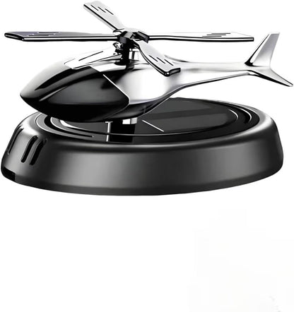 Solar Powered Car Perfume Diffuser/Dispenser | Helicopter Design, Auto Rotation Fan | for Car Dashboard with Perfume Liquid & Organic Fragrance