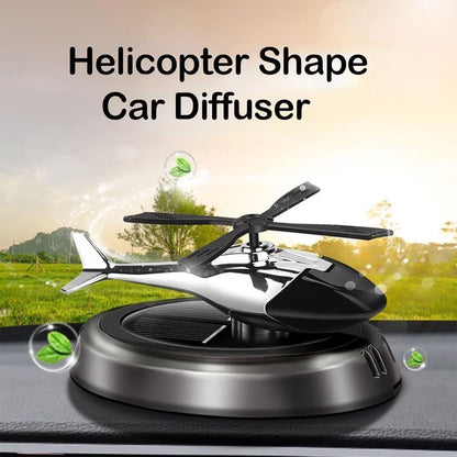 Solar Powered Car Perfume Diffuser/Dispenser | Helicopter Design, Auto Rotation Fan | for Car Dashboard with Perfume Liquid & Organic Fragrance